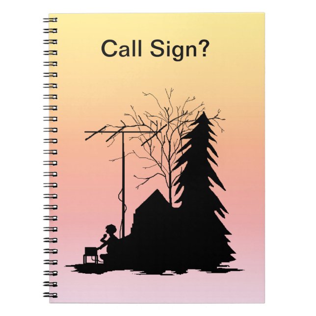 Anteckningsbok för skinkaoperatörsSilhouette med Spiral (Framsidan)