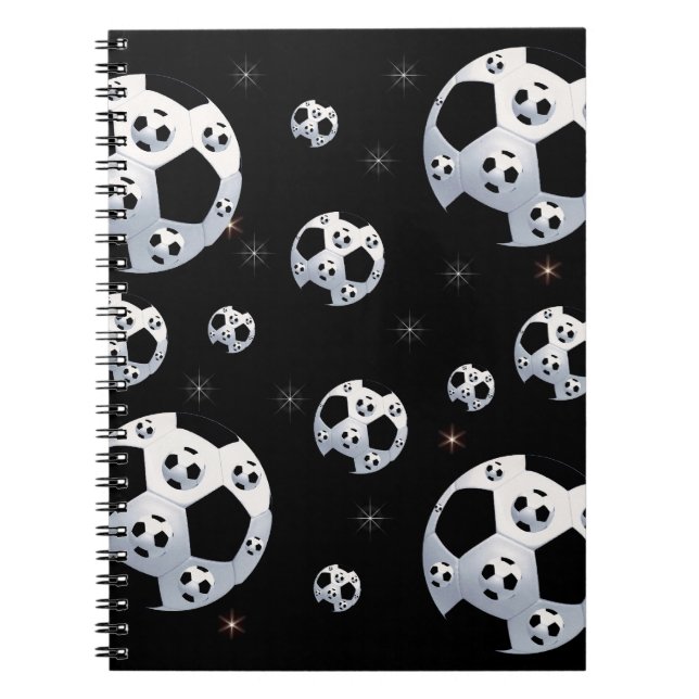 Anteckningsbok för Space-fotboll Med Spiral (Framsidan)