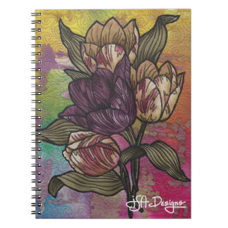 Anteckningsbok för textilkonstblommigt