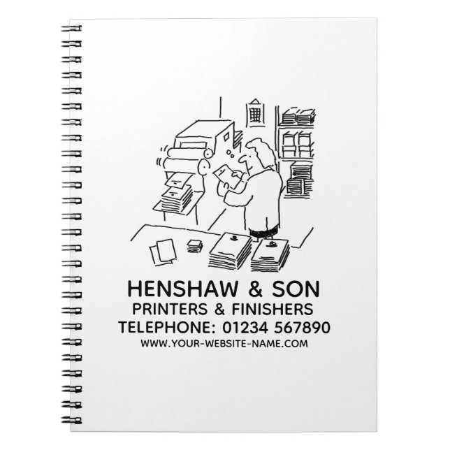 Anteckningsbok för tryckerier & efterbehandlare (Framsidan)