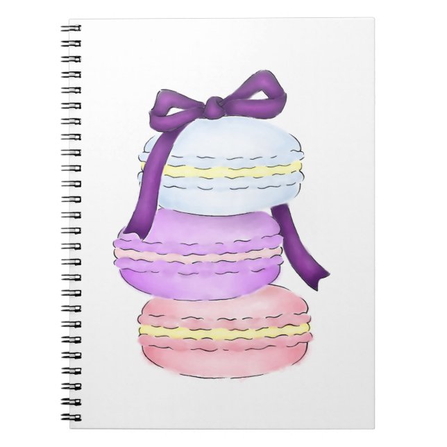 Anteckningsbok för vattenfärgMacaron bunt Med Spiral (Framsidan)