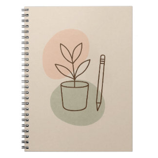 Anteckningsbok för växt och penna - Minimalistisk 