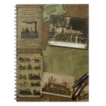 Anteckningsbok för vintagelokomotivspiral - 80