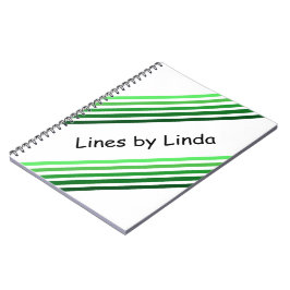 Anteckningsbok - Grönt Diagonal Rand och text