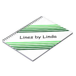 Anteckningsbok - Grönt Diagonal Rand och text