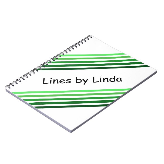 Anteckningsbok - Grönt Diagonal Rand och text (Vänstra Sidan)