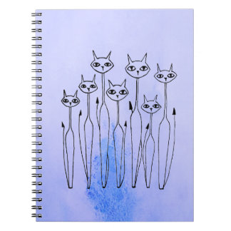 Anteckningsbok (handdragna katter)