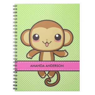 Anteckningsbok/journal för personligKawaii apa Anteckningsbok