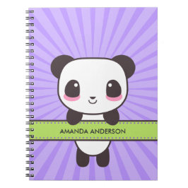 Anteckningsbok/journal för personligKawaii Panda Anteckningsbok