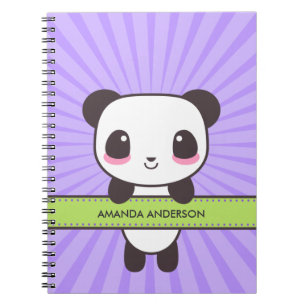 Anteckningsbok/journal för personligKawaii Panda Anteckningsbok