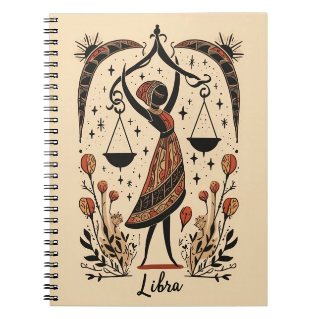 Anteckningsbok Libra Celestial Zodiac Art (Framsidan)