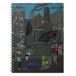 Anteckningsbok Manchester Edgy Skyline Illustratio