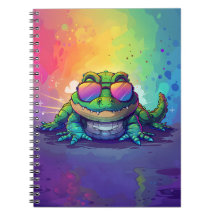 Anteckningsbok med alligator som bär solglasögon