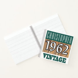 Anteckningsbok med år 1962 Vintage Namn