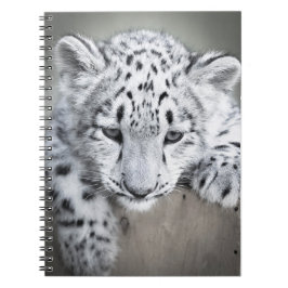Anteckningsbok med bedårande snöleopardunge spiral