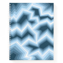 Anteckningsbok med blå geometrisk design