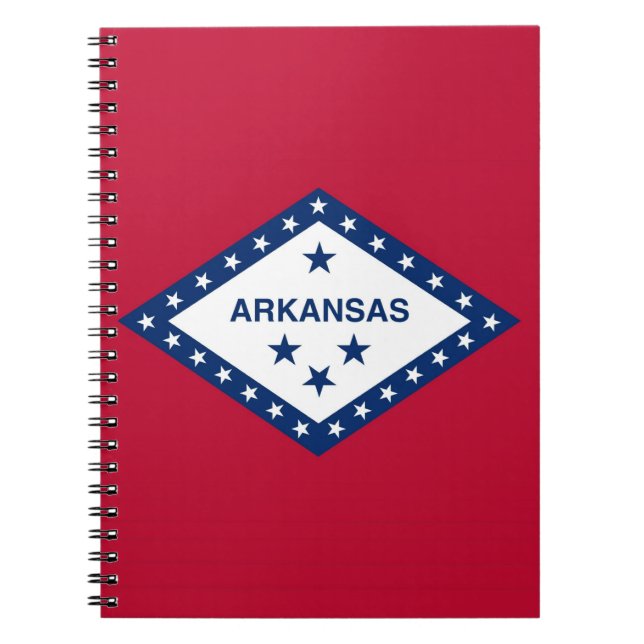 Anteckningsbok med Flagga av Arkansas-tillstånd Spiral (Framsidan)