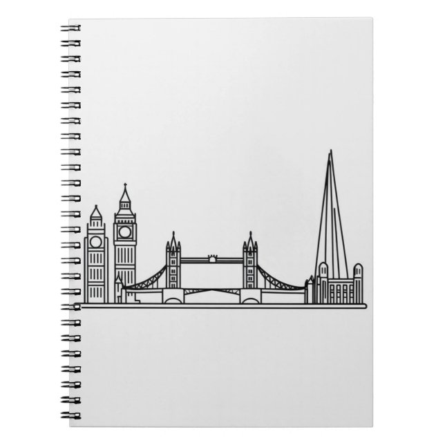 Anteckningsbok med London Landmark Sketch - Classi (Framsidan)
