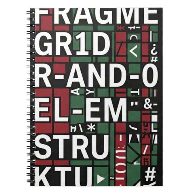 Anteckningsbok med typografisk design (Framsidan)