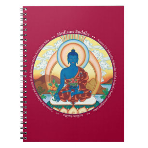 ANTECKNINGSBOK - medicin Buddha med hans Mantra Spiral