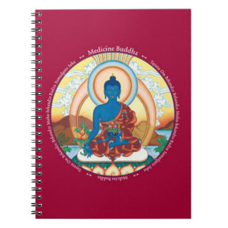 ANTECKNINGSBOK - medicin Buddha med hans Mantra Spiral
