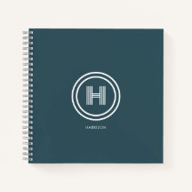 Anteckningsbok | Modern enkel form Monogram