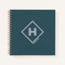 Anteckningsbok | Modern geometrisk monogram initia