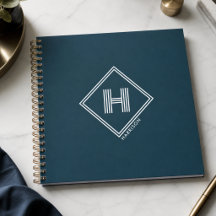Anteckningsbok | Modern geometrisk monogram initia