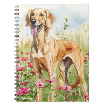 Anteckningsbok – Saluki Watercolor Dog Älskare Jou