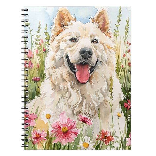 Anteckningsbok – Samoyed Watercolor Dog Älskare Jo (Framsidan)