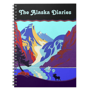 Anteckningsbokjournalvintage Alaska reser Anteckningsbok
