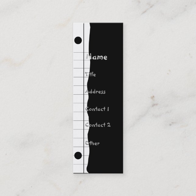 Anteckningsbokkant Mini Visitkort (Framsida)