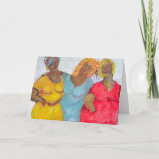 Anteckningsflickor med roligt tack kort