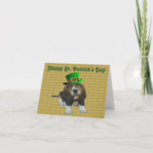 Anteckningskort Basset Hound Lycklig St.Patrick's