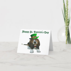 Anteckningskort Basset Hound Lycklig St.Patrick's