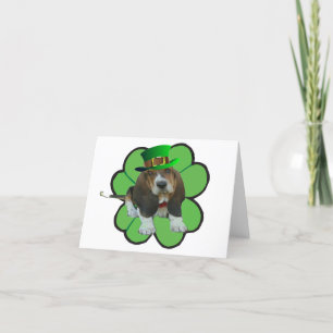 Anteckningskort Basset Hound Lycklig St.Patrick's