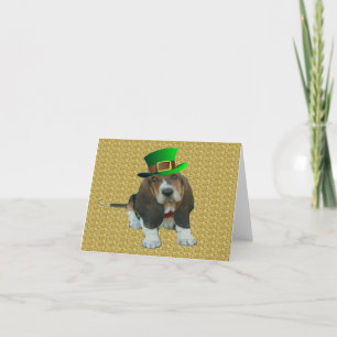 Anteckningskort Basset Hound Lycklig St.Patrick's