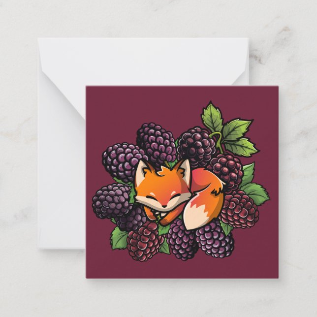 Anteckningskort: Blackberry Fox Anteckningskort (Framsida)