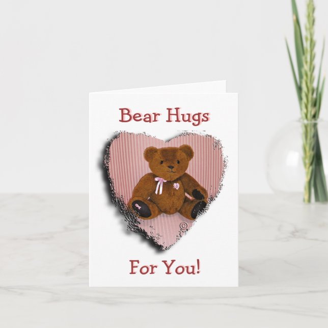 Anteckningskort: Breast Cancer Awareness Bear Kort (Framsida)