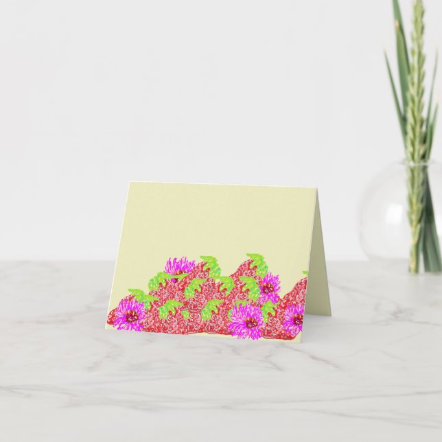 Anteckningskort: Daisy och jordgubbar Anteckningskort (Framsida)