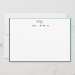 Anteckningskort Elegant Flat Modern Botanisk Rosa