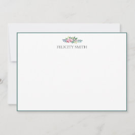 Anteckningskort Elegant Flat Modern botaniska peon