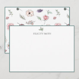 Anteckningskort Elegant Flat Modern botaniskt bruk
