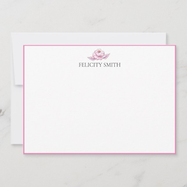 Anteckningskort Elegant Flat Modern botaniskt nr 4 (Framsida)