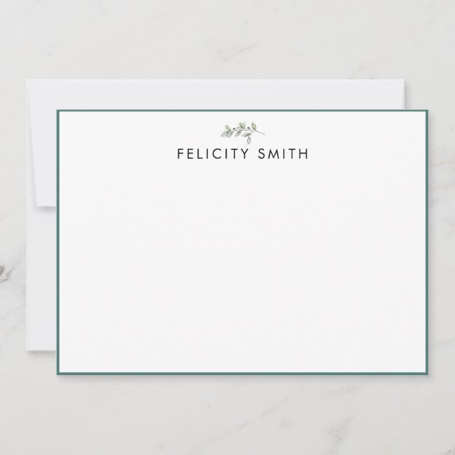 Anteckningskort Elegant Flat Modern botaniskt Rust (Framsida)