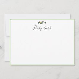 Anteckningskort Elegant Platt Modern Botanisk Blom