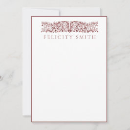 Anteckningskort Elegant Vintage Botaniskt Mönster