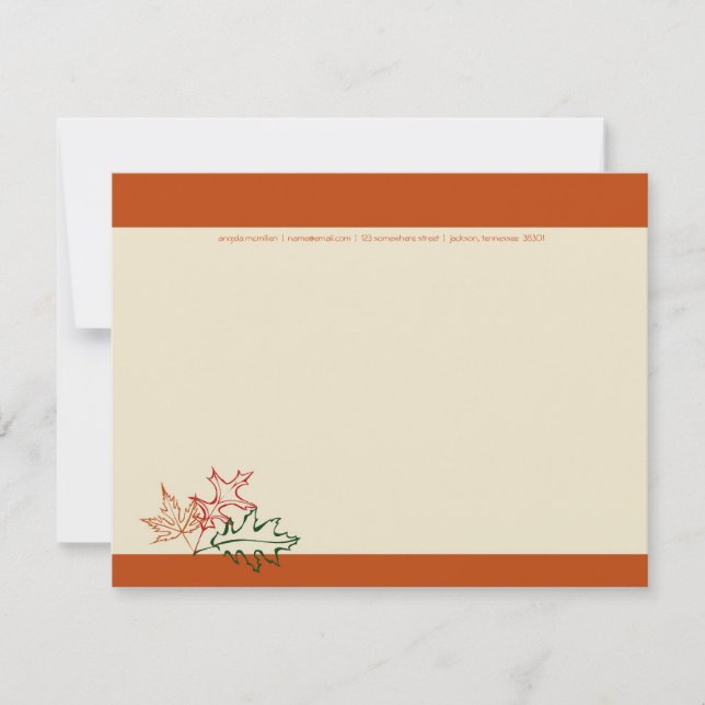 Anteckningskort för alla Höst löv Inbjudningar (Framsida)
