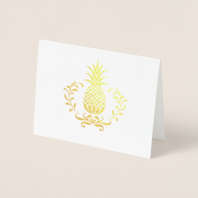 Anteckningskort för ananas för royal folierat kort (Framsida)