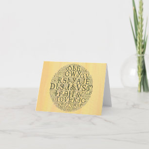 Anteckningskort för Cherokee Syllabary Cloud Gult
